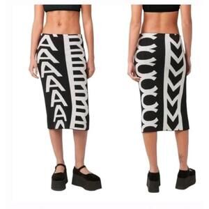 NWT Marc Jacobs Womens Monogram Tube Knit Skirt Size XS Rare!